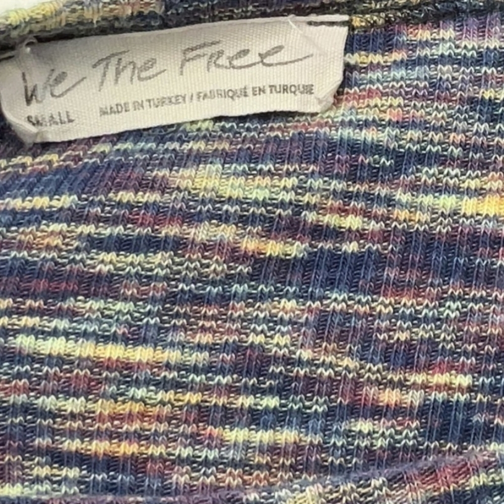 Free People We The Free Out Of Control Cut Out Multicolor Marled Top - Picture 4 of 4